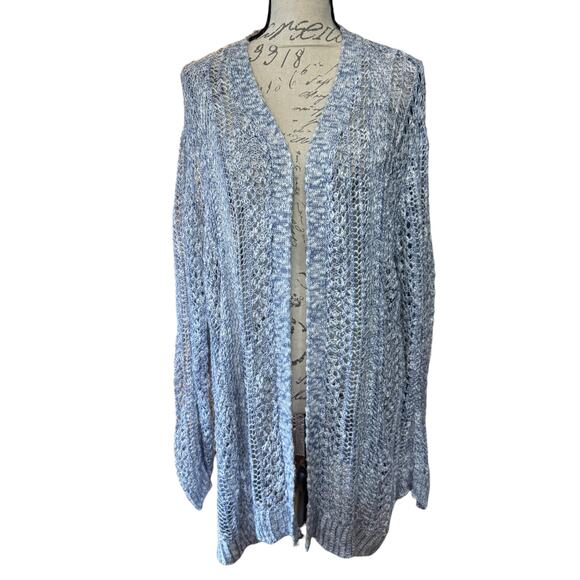 Lane Bryant Blue Knit Open Cardigan Sweater Size 18/20 - Picture 1 of 4